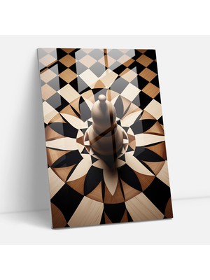 Popcasso Geometrik Sanatsal Ifade ile Cam Tablo - Ev Dekorasyonu