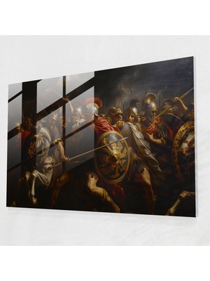 Popcasso Klasik Drama Temalı Cam Tablo - Tarihi Savaş Görseli