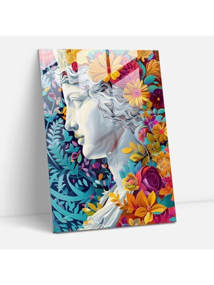 Popcasso Klasikçilik ve Pop Sanat Temalı Temperli Cam Tablo - Sanat ve Gelenekselin Buluşma Noktası