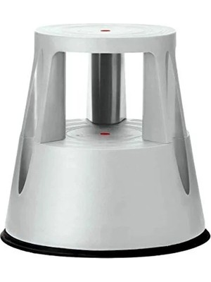 Calperia Çift Katlı Kaymaz Tekerlekli Tabure, Gri Renk, Kullanışlı ve Şık