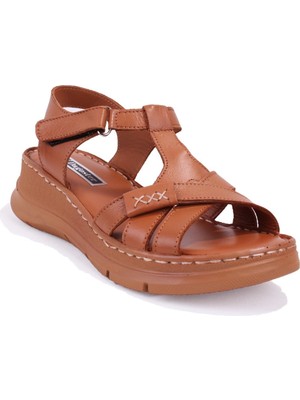 Dagoster DZA07-600011 Taba Günlük Ortopedik Deri Kadın Sandalet