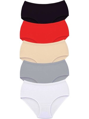 Ethab Ticaret 5 Adet Tutku Kadın Yüksek Bel Bato Kalın Lastik Külot S1
