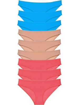 Ethab Ticaret 9 Adet Süper Eko Set Likralı Kadın Slip Külot Fuşya Ten Mi