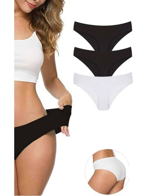 Ethab Ticaret 3 Adet Kadın Dikişsiz Lazer Kesim Esnek Iz Yapmayan Külot S1