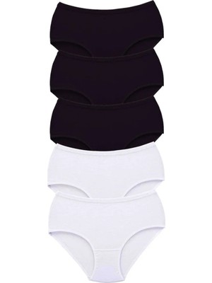 Ethab Ticaret 5 Adet Tutku Kadın Yüksek Bel Bato Kalın Lastik Külot S5