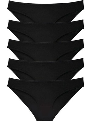 Ethab Ticaret 5 Adet Süper Eko Set Likralı Kadın Slip Külot Siyah