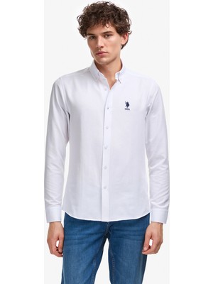 U.s. Polo Assn. Erkek Beyaz Gömlek Basic 50322159-VR013