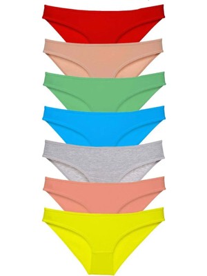 Ethab Ticaret 7 Adet Süper Eko Set Likralı Kadın Slip Külot Çok Renkli
