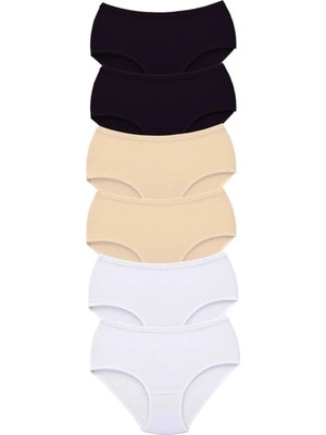 Ethab Ticaret 6 Adet Tutku Kadın Yüksek Bel Bato Kalın Lastik Külot S15