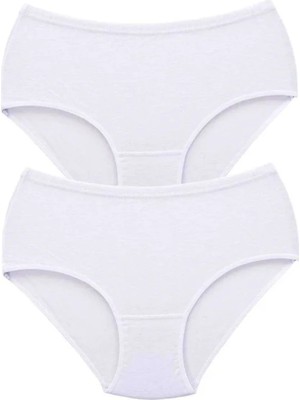 Ethab Ticaret 2 Adet Tutku Kadın Yüksek Bel Bato Kalın Lastik Külot Beyaz