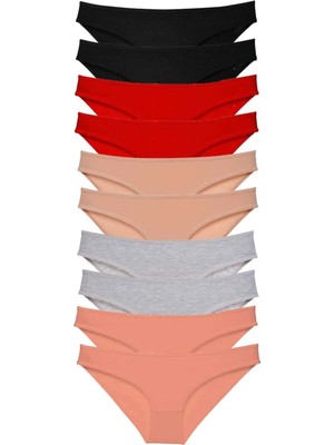 Ethab Ticaret 10 Adet Süper Eko Set Likralı Kadın Slip Külot 501