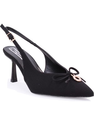 Dagoster DZA07-12042727 Siyah 8 cm Ince Topuklu Abiye Kadın Ayakkabı