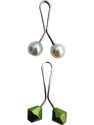 Ethab Ticaret 2 Adet Tesettür Eşarp ve Şal Klipsi Set 9