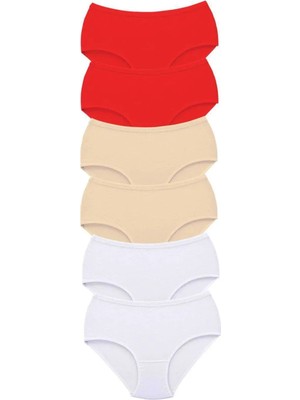 Ethab Ticaret 6 Adet Tutku Kadın Yüksek Bel Bato Kalın Lastik Külot S18