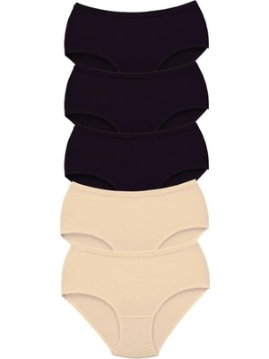 Ethab Ticaret 5 Adet Tutku Kadın Yüksek Bel Bato Kalın Lastik Külot S3