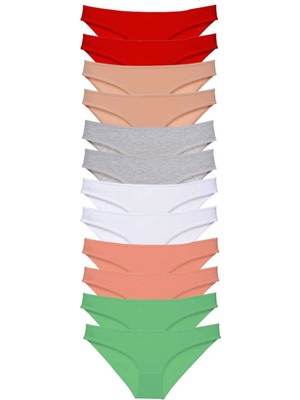 Ethab Ticaret 12 Adet Süper Eko Set Likralı Kadın Slip Külot Set 4