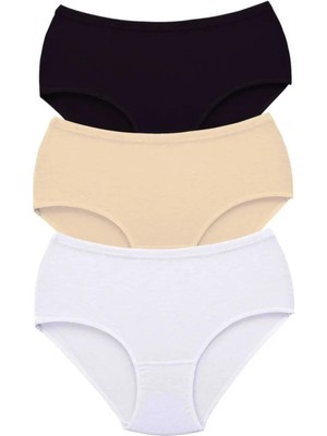 Ethab Ticaret 3 Adet Tutku Kadın Yüksek Bel Bato Kalın Lastik Külot S5