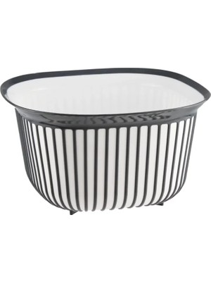 Ethab Ticaret Linea Kare Çizgi Desenli Kase 4 Lt ROYALEKS-BNM-3712