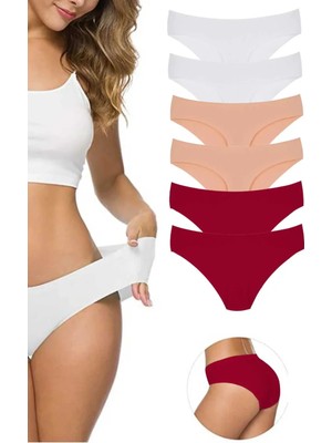 Ethab Ticaret 6 Adet Kadın Dikişsiz Lazer Kesim Esnek Iz Yapmayan Külot S10