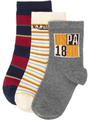 U.S. Polo Assn. Erkek Çocuk Gri Melanj Soket Çorap 50318047-VR086