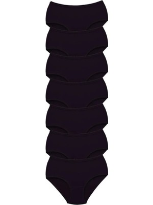 Ethab Ticaret 7 Adet Tutku Kadın Yüksek Bel Bato Kalın Lastik Külot Siyah