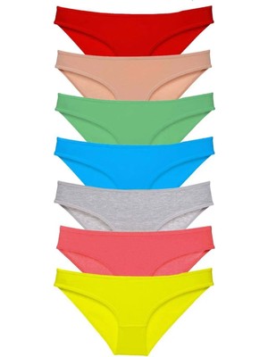 Ethab Ticaret 7 Adet Süper Eko Set Likralı Kadın Slip Külot Çok Renkli