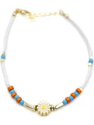 Ethab Ticaret Boncuklu Papatya Halhal - Altın