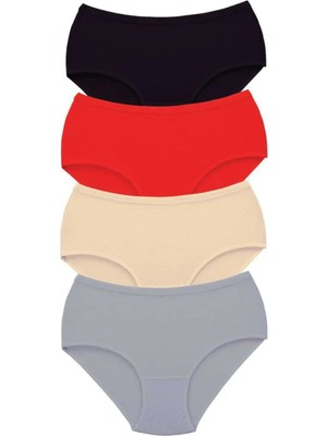 Ethab Ticaret 4 Adet Tutku Kadın Yüksek Bel Bato Kalın Lastik Külot S11