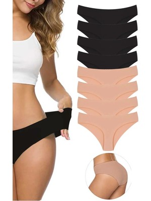 Ethab Ticaret 8 Adet Kadın Dikişsiz Lazer Kesim Esnek Iz Yapmayan Külot S2