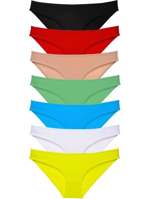 Ethab Ticaret 7 Adet Süper Eko Set Likralı Kadın Slip Külot Çok Renkli