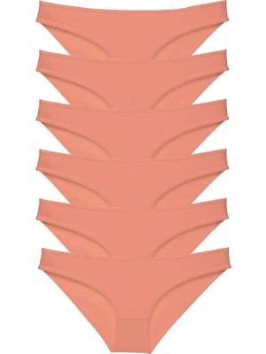 Ethab Ticaret 6 Adet Süper Eko Set Likralı Kadın Slip Külot Pudra