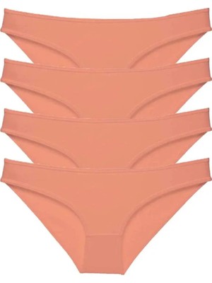 Ethab Ticaret 4 Adet Süper Eko Set Likralı Kadın Slip Külot Pudra