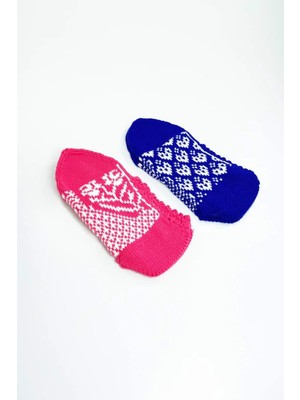 Ethab Ticaret 2 Çift El Örgüsü Kışlık Şık Kadın Yün Patik Set 12