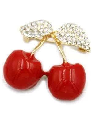 Ethab Ticaret Kiraz Broş - Kırmızı