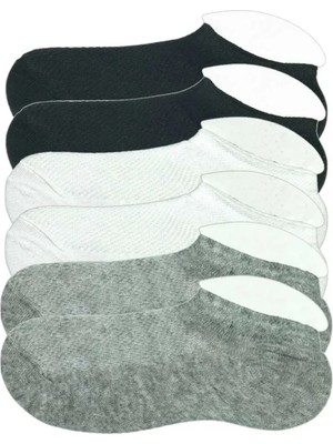 Ethab Ticaret 6 Adet Çocuk Sneaker Patik Çorap Siyah Beyaz Gri