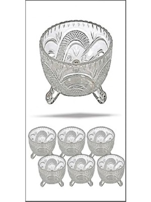 Ethab Ticaret 6'lı Kristal Lüx Ayaklı Cam Çerezlik Şekerlik Sunumluk Kase