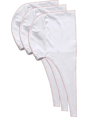 Ethab Ticaret 3 Adet Tesettür Bone Bağcıklı Likralı Beyaz