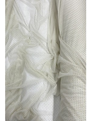 Ethab Ticaret Yağmur Damlası Simli Abiye Elbise Şallık Tül Kumaş Ekru 12