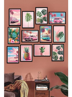 Tontilika Tropikal Retro Tablo Seti - 12 Parçalık Koleksiyon