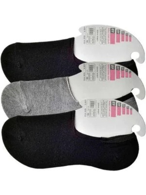 Ethab Ticaret Siyah ve Gri Kadın Babet Çorap 3 Çift