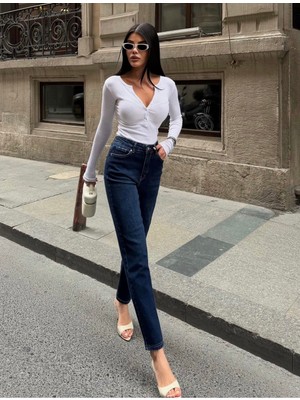 Aida Fashion Yıkamalı Mom Jeans