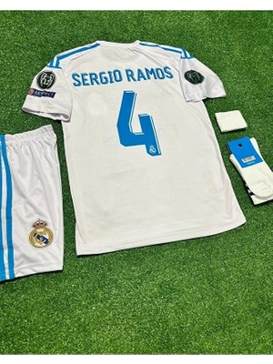 R.madridd 2018 Kiev Şampiyonlar Ligi Finali Sergio Ramos Çocuk Forması 4'lü Set