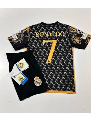 R.madridd 2024/25 Yeni Sezon Cristiano Ronaldo Özel Konsept (Armalı) Çocuk Forması 4lü