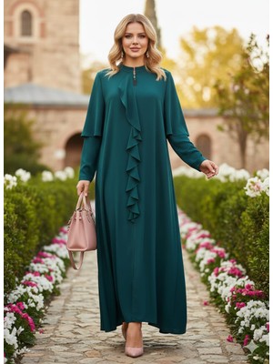 MYMİSİY Mymisiy Mevlana Medineipeği Çift Kol Volanlı Ferace 44 - 50
