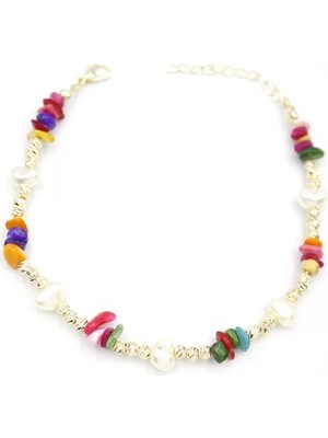 Ethab Ticaret Dorika Taş Halhal - Çok Renkli