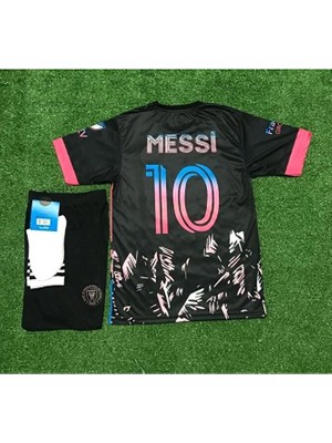 I.n.t.e.r Miami 2023/24 Yeni Sezon Lionel Messi Çocuk Forması 3'lü Set (Black)
