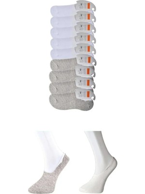 Ethab Ticaret Gri ve Beyaz Erkek Babet Çorap 9 Çift