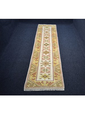 Zehra Abla Halı El Dokuma Nadir Bozalan Milas Muğla Çiçekli Yolluk Yün Halı 7300