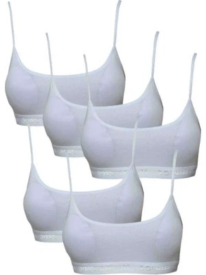 Ethab Ticaret Pedli Ip Askılı Beyaz Büstiyer 5 Adet