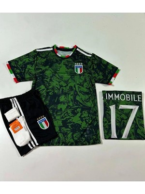 Italya 2023-24 Sezon Ciro Immobile Michelengelo Tasarımlı Özel Konsept Çocuk Forması 4'lü Set